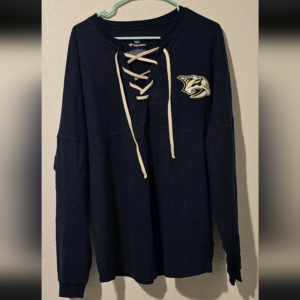 Fanatics NHL Nashville Predators Lace Up Jersey Womens Large